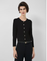 Chaqueta corta punto bobo negro - Mujer | Roberto Verino