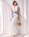 Wide-leg trousers with pleats in off-white ... | Roberto Verino