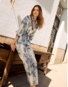 Pantalón palazzo crepé estampado floral ... | Roberto Verino