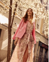 Vestido largo camisero gasa estampado floral ... | Roberto Verino