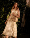 Vestido sin mangas en gasa estampado floral ... | Roberto Verino