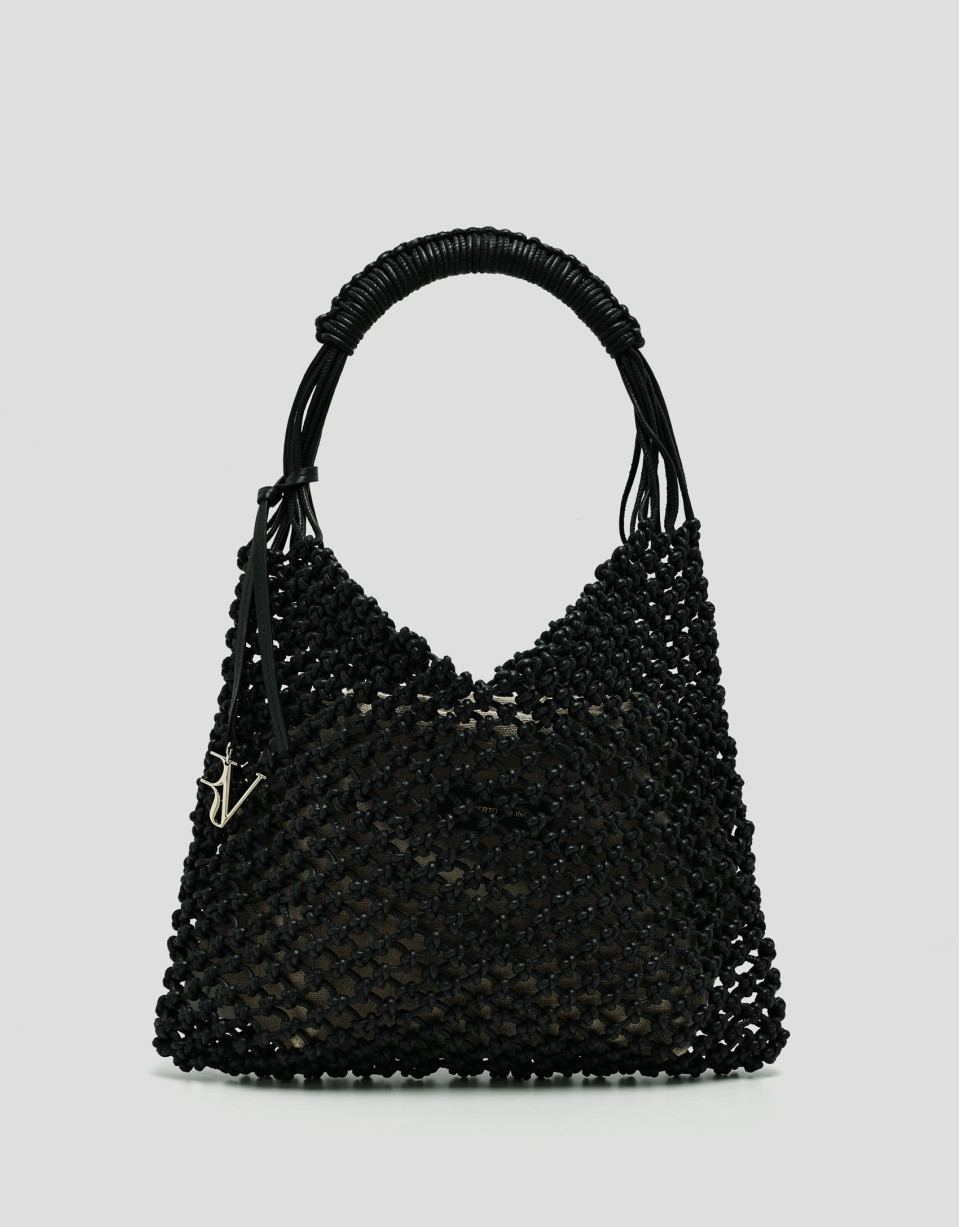 Bolso Alison piel anudada negra - Mujer | Roberto Verino