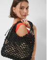 Alison knotted leather handbag in black - Woman | Roberto Verino