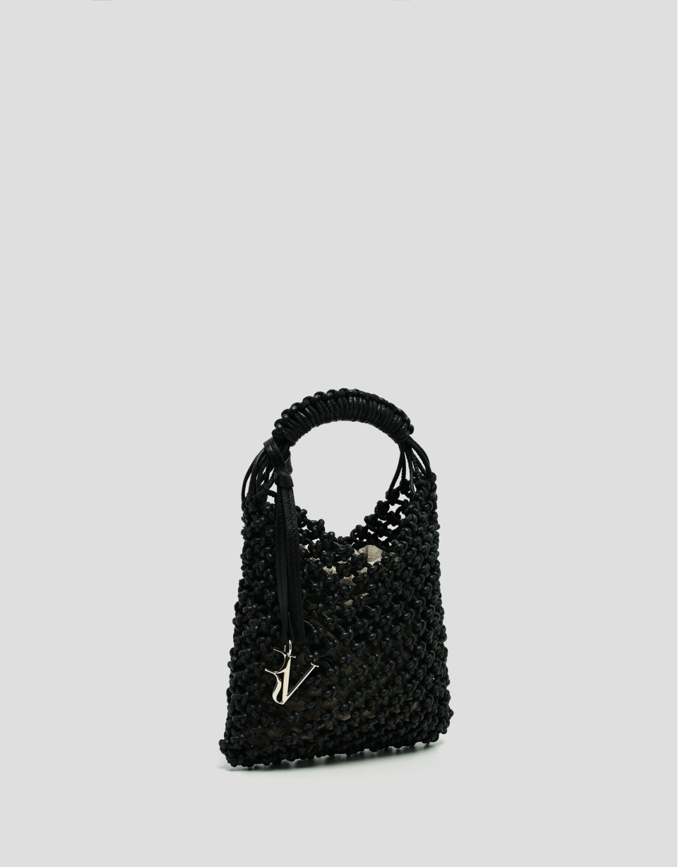Bolso Alison Mini piel anudada negra - Mujer | Roberto Verino