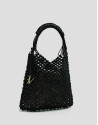 Alison knotted leather handbag in black - Woman | Roberto Verino
