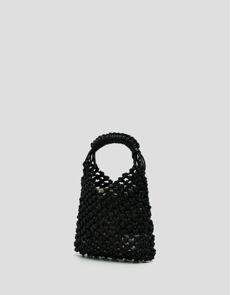 Bolso Alison Mini piel anudada negra - Mujer | Roberto Verino