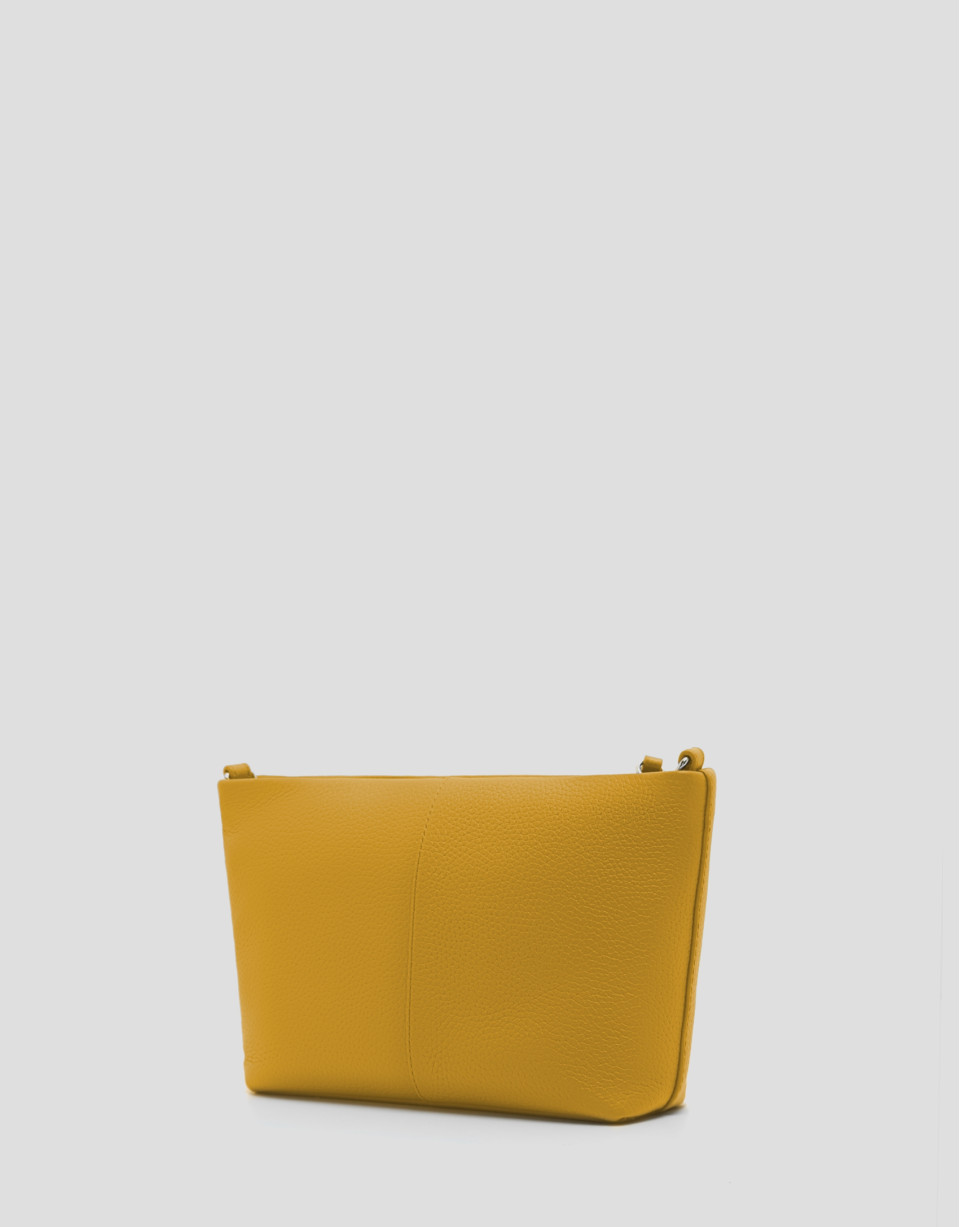Megan Messenger mustard leather shoulder bag | Roberto Verino