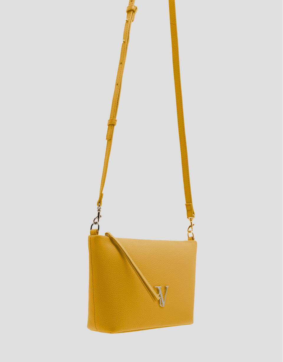 Megan Messenger mustard leather shoulder bag | Roberto Verino