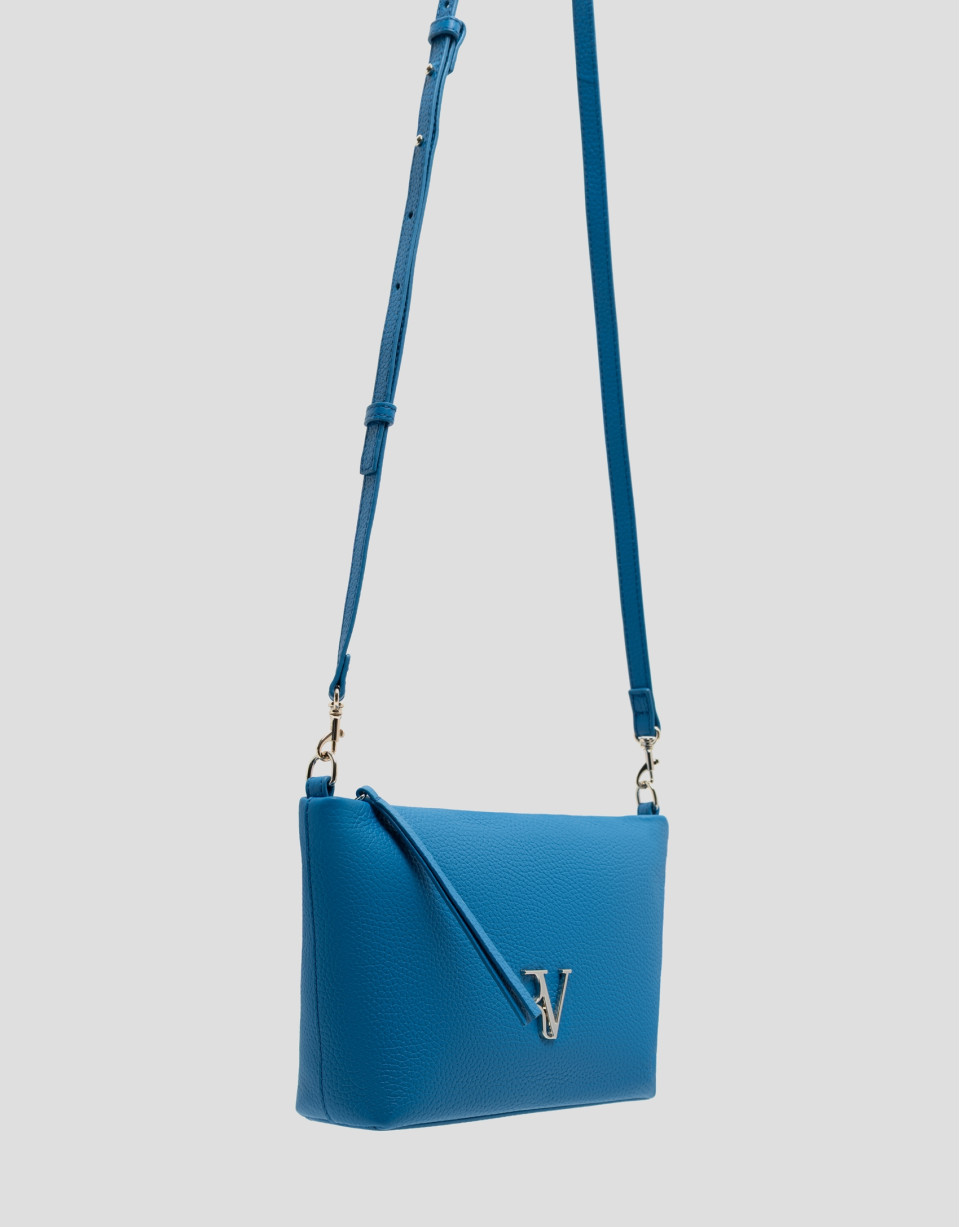 Megan Messenger light blue leather shoulder bag | Roberto Verino