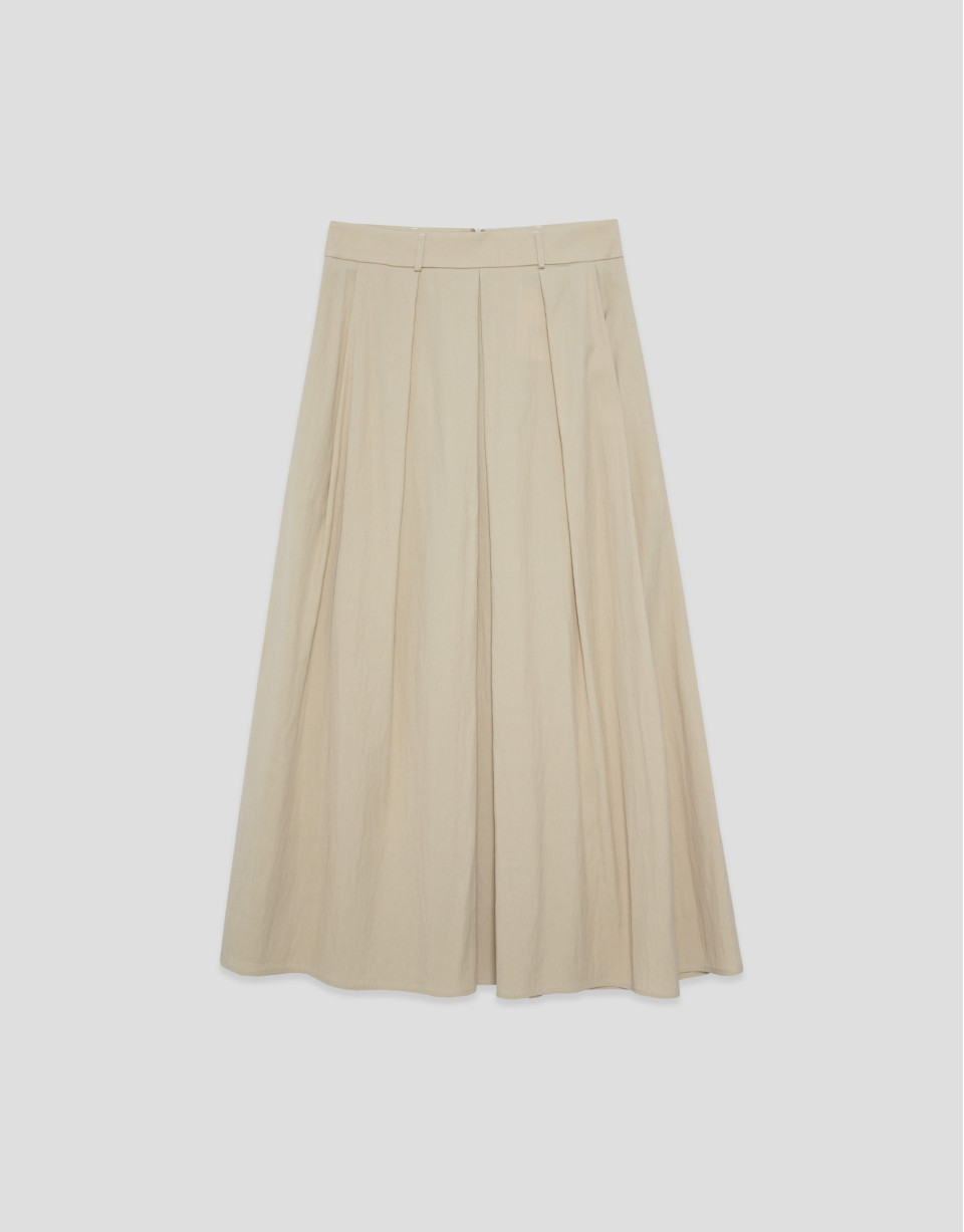Beige flowing midi skirt - Woman - SS2026 | Roberto Verino