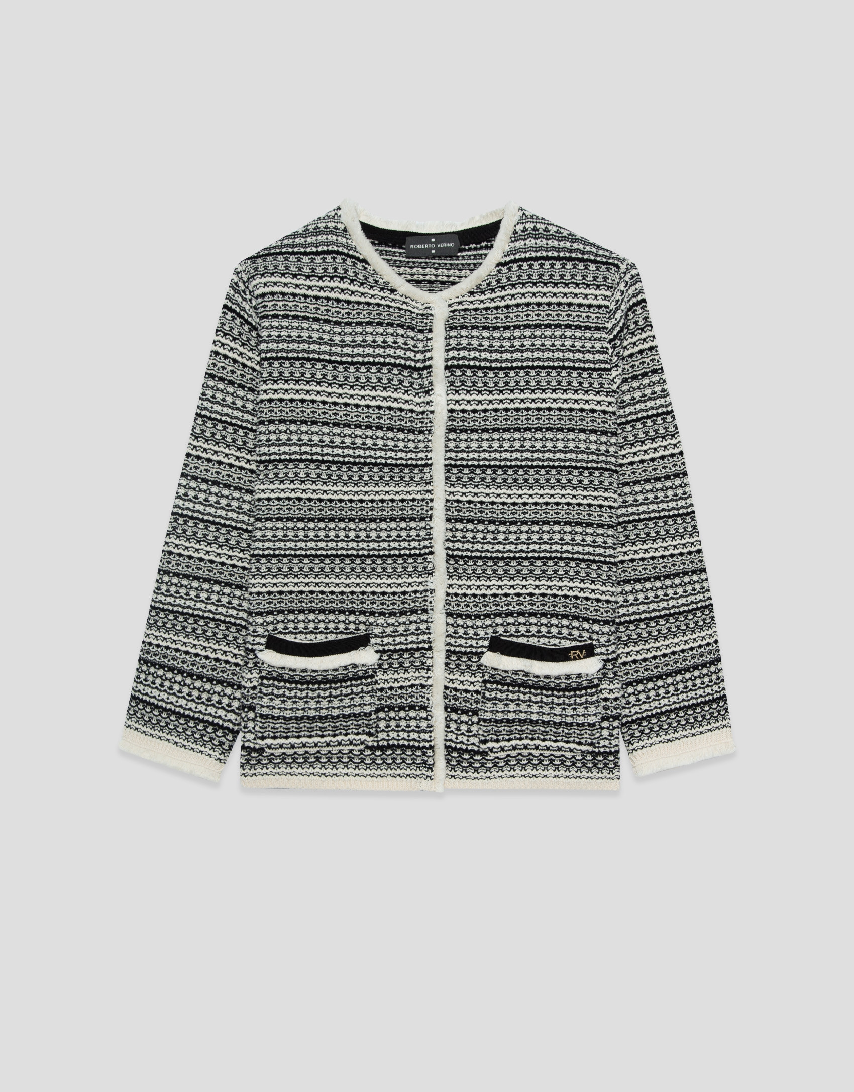 Chaqueta punto de algodón estructura blanco ... | Roberto Verino