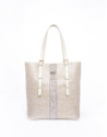 Paulina Rustic gilded metallic raffia  tote bag
