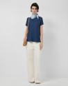 Navy blue fine knit batwing sleeve jumper | Roberto Verino