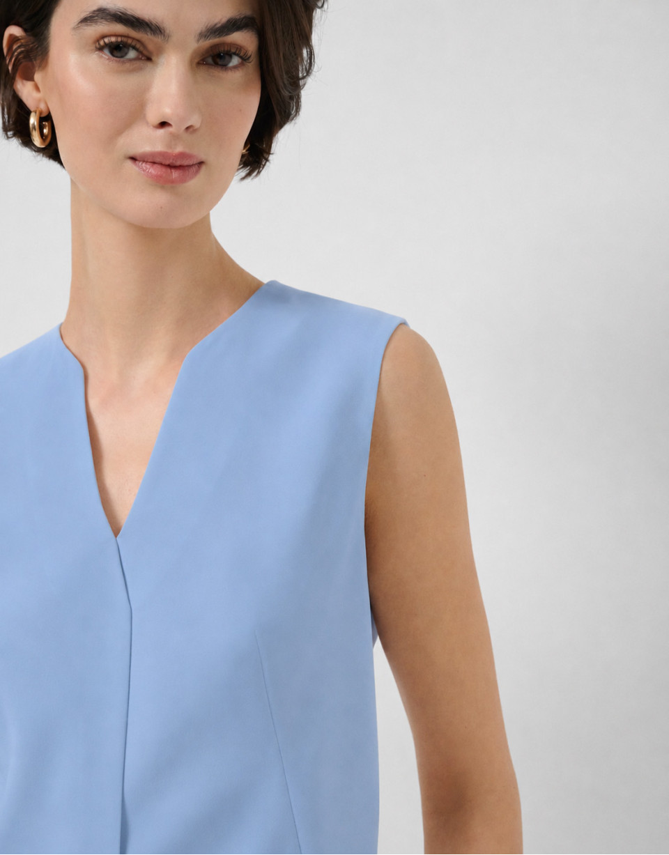 Top estructurado crepé azul - Mujer - PV2026 | Roberto Verino