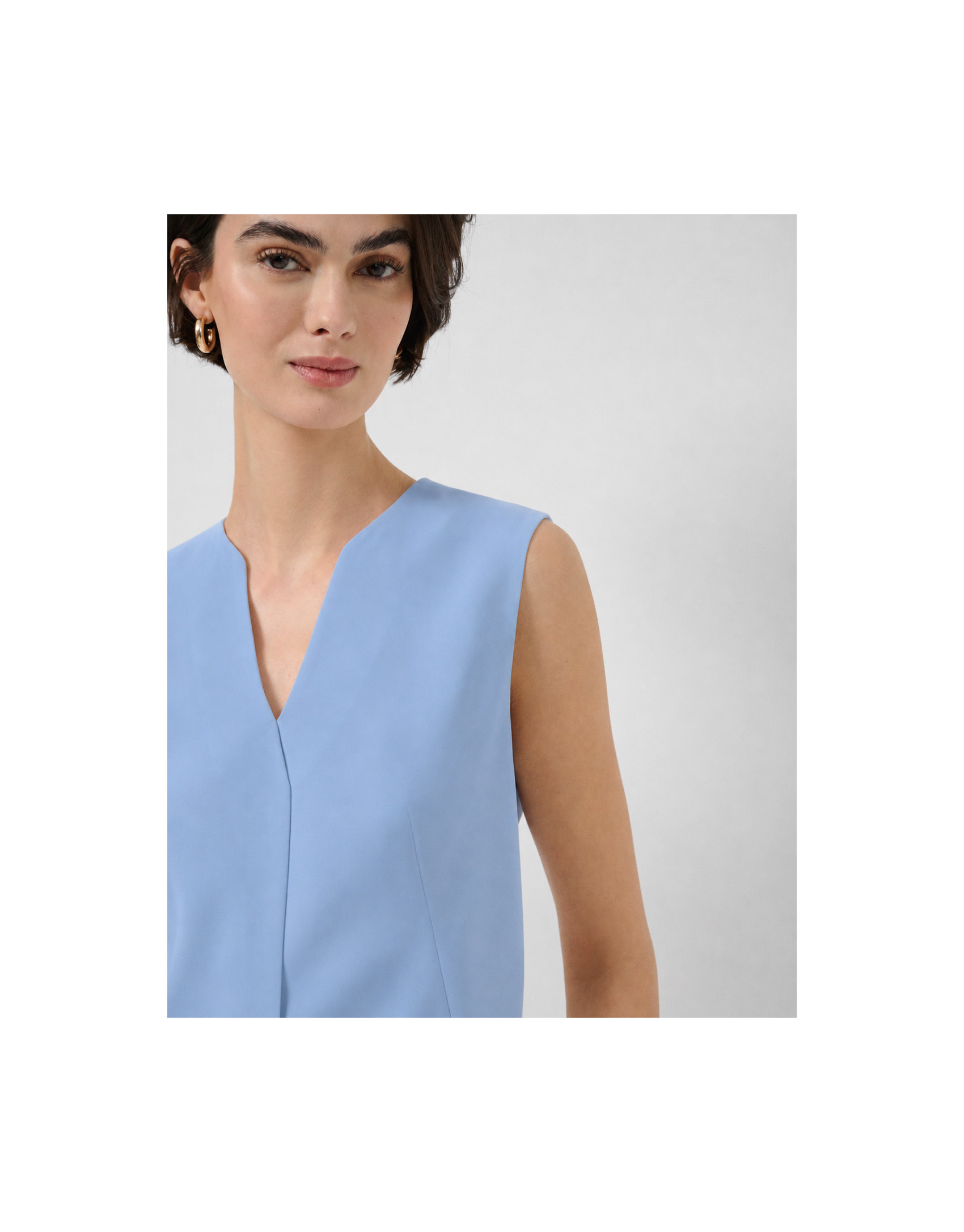 Top estructurado crepé azul - Mujer - PV2026 | Roberto Verino