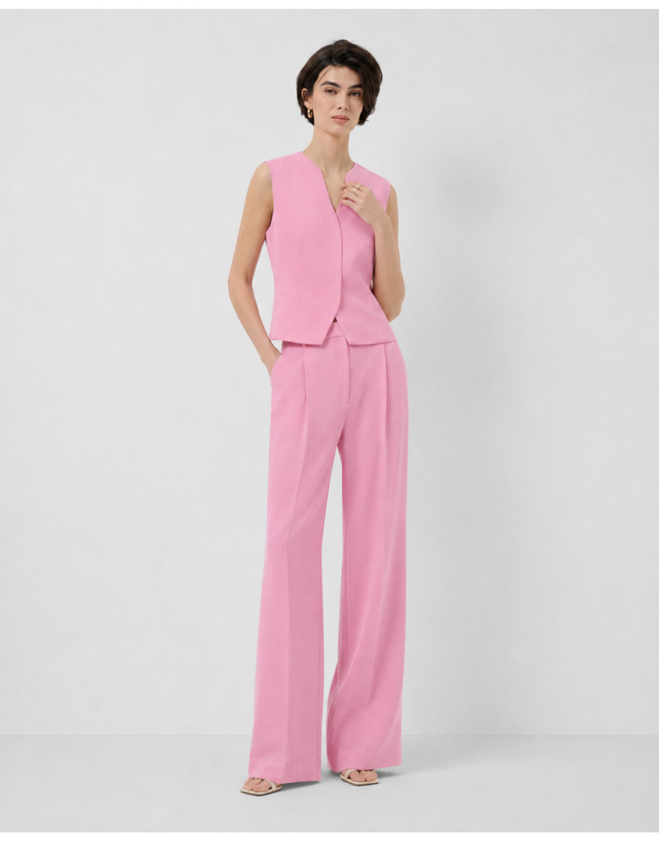 Structured pink crepe top - Woman - SS2026 | Roberto Verino