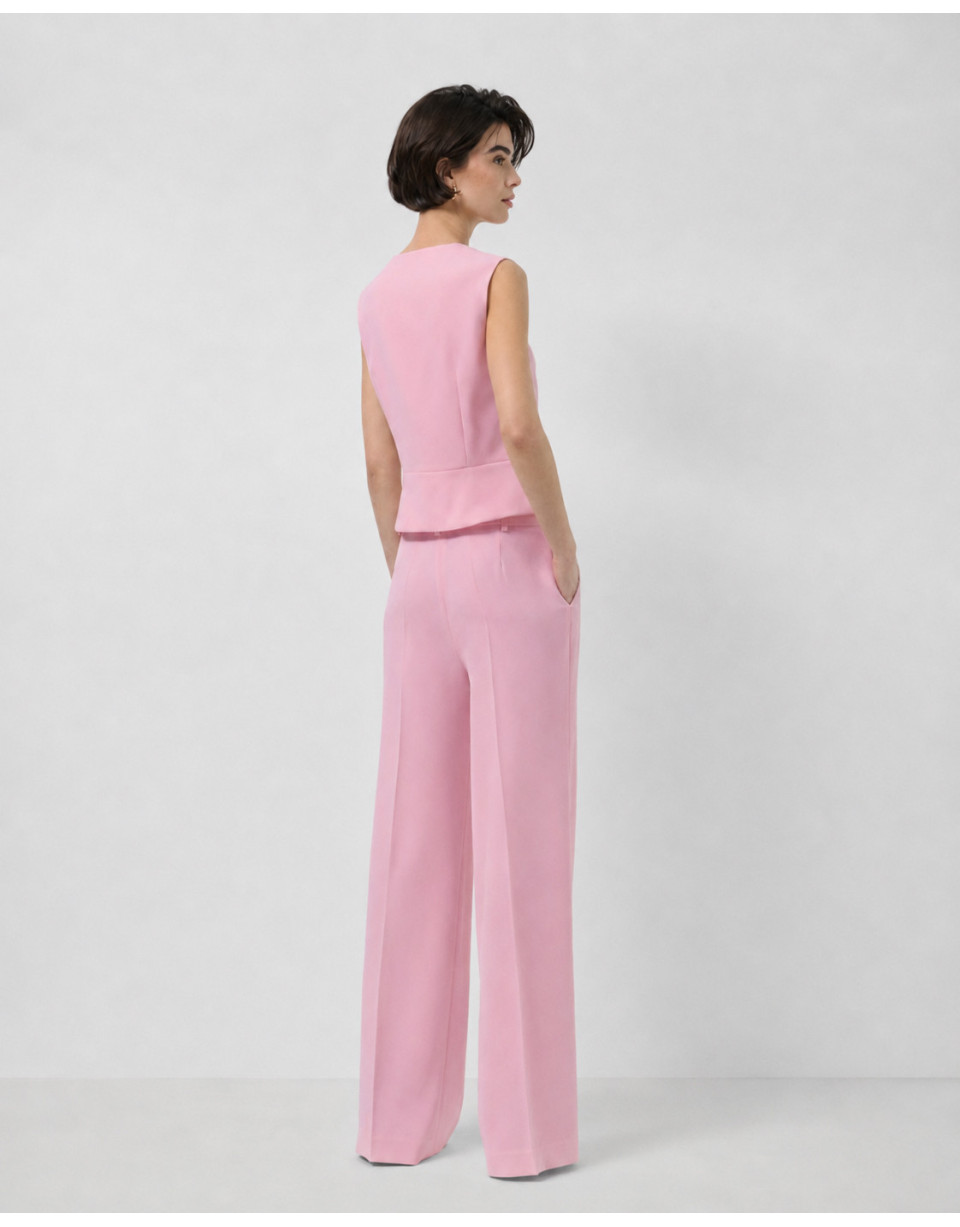 Structured pink crepe top - Woman - SS2026 | Roberto Verino