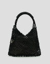 Alison knotted leather handbag in black - Woman | Roberto Verino