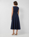 Vestido camisero escote pico azul marino | Roberto Verino