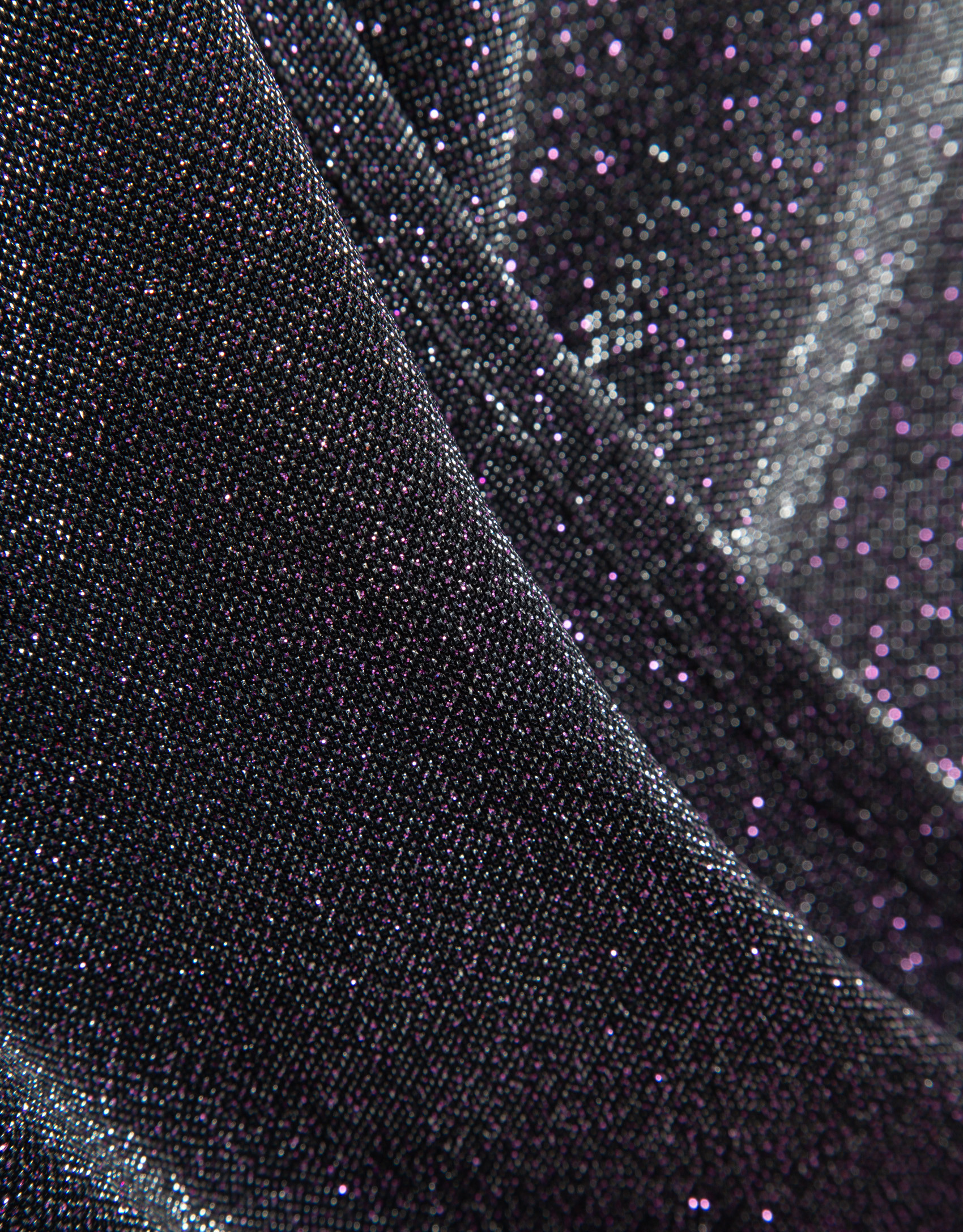 Purple glitter knit draped crossover ... | Roberto Verino