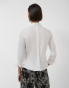 White cotton shirt with gathered front - Mujer | Roberto Verino