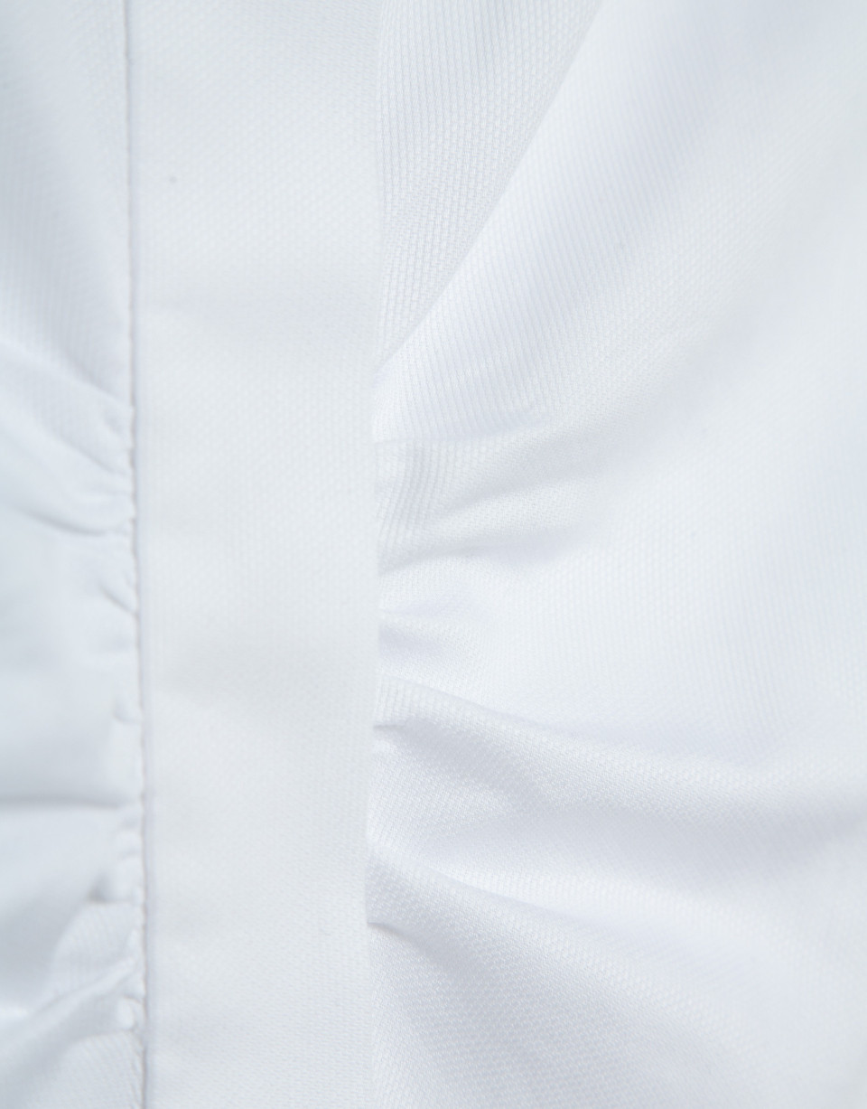 White cotton shirt with gathered front - Mujer | Roberto Verino