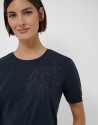 Navy blue short sleeve t-shirt with matching ... | Roberto Verino