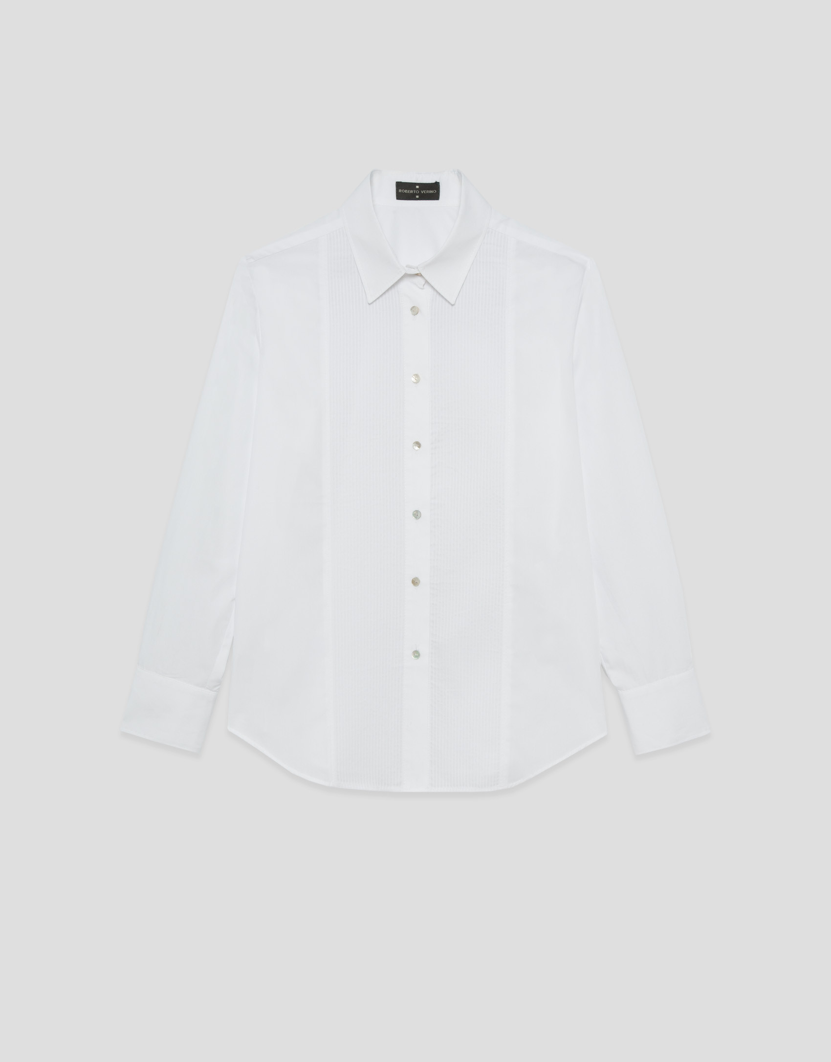 Camisa popelín algodón blanco con jaretas | Roberto Verino