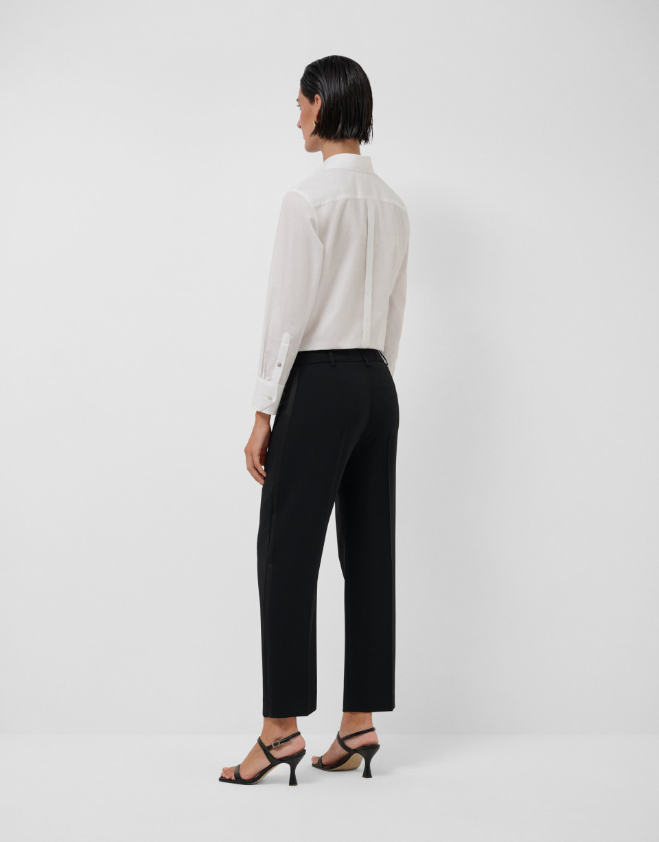 White cotton poplin shirt with drawstrings | Roberto Verino