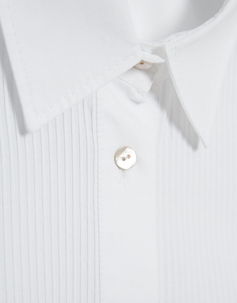 Camisa popelín algodón blanco con jaretas | Roberto Verino