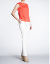 Ivory cotton straight pants 