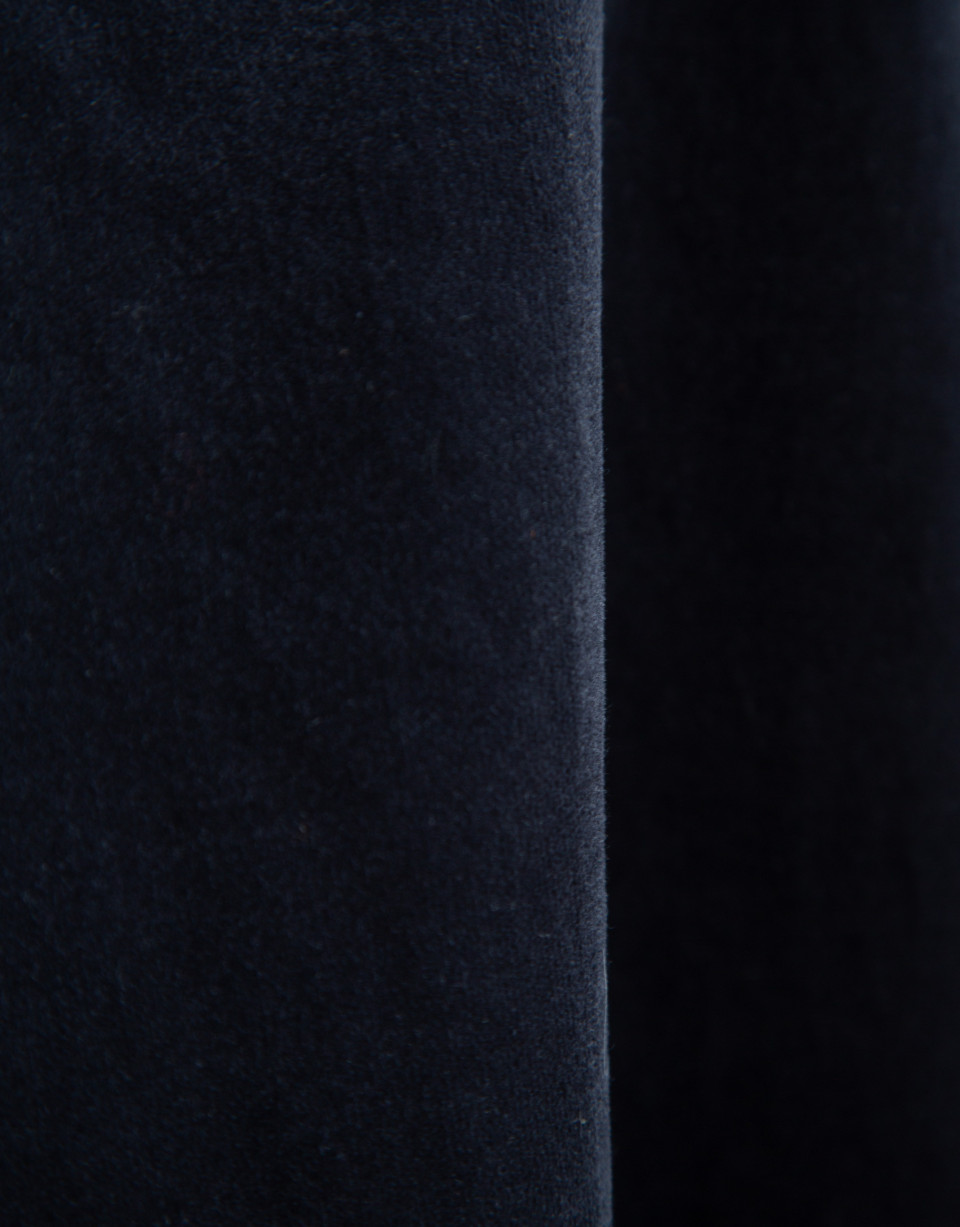 Navy blue velvet straight trousers - Mujer | Roberto Verino