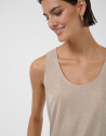 Fantasy knit armhole top with gold glitter | Roberto Verino