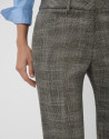 Straight brown Welsh check trousers with gold... | Roberto Verino