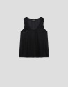 Black shiny fantasy knit armhole top - Mujer | Roberto Verino