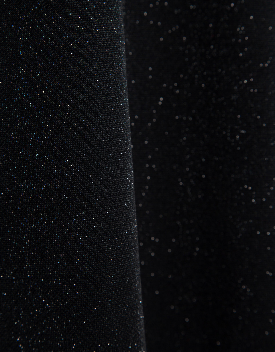 Black shiny fantasy knit armhole top - Mujer | Roberto Verino