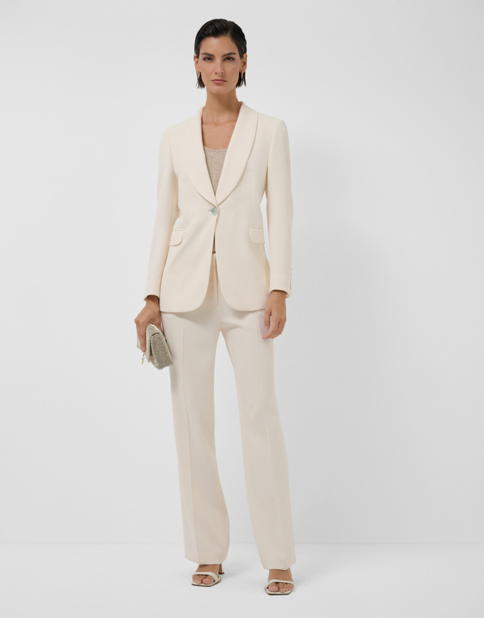 Raw crepe straight trousers - Mujer - AW2026 | Roberto Verino