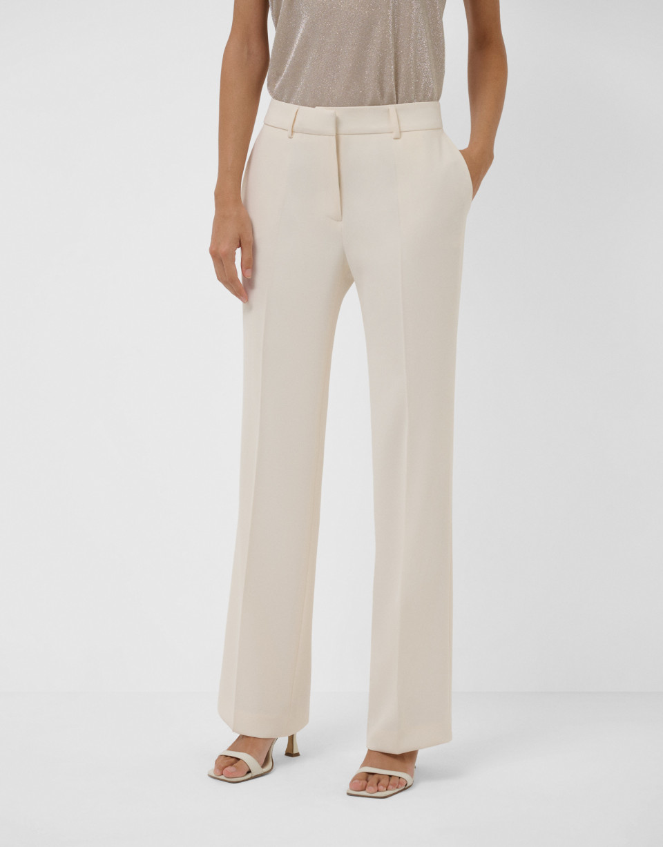 Raw crepe straight trousers - Mujer - AW2026 | Roberto Verino