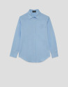 Blue men's cut shirt with embroidered logo | Roberto Verino