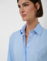 Blue men's cut shirt with embroidered logo | Roberto Verino