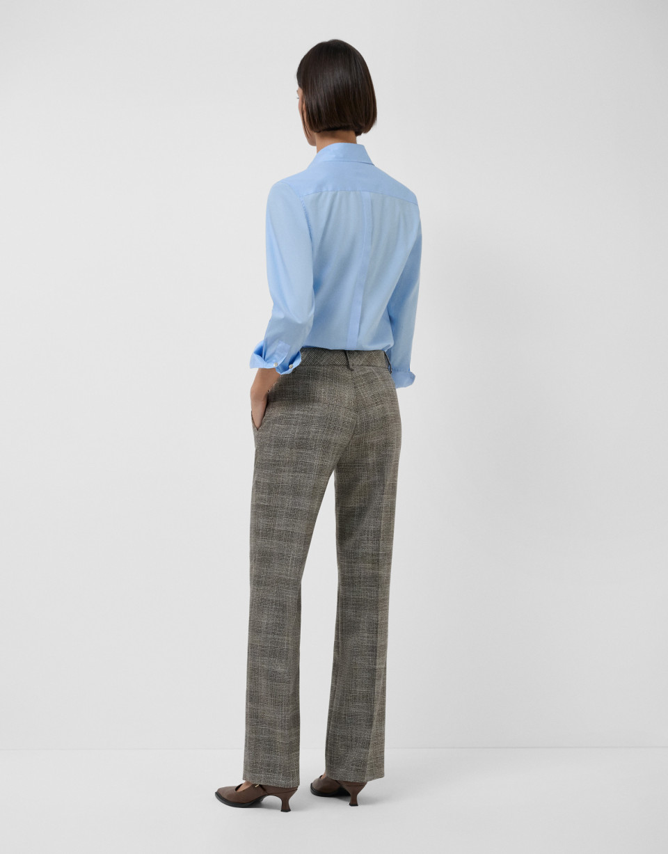 Camisa corte masculino azul con logo bordado | Roberto Verino