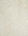 Ecru embroidered boat neckline top with sequins | Roberto Verino