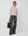 Pantalón vaquero ancho negro con jacquard crudo | Roberto Verino