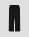 Black crepe straight trousers with side profile | Roberto Verino