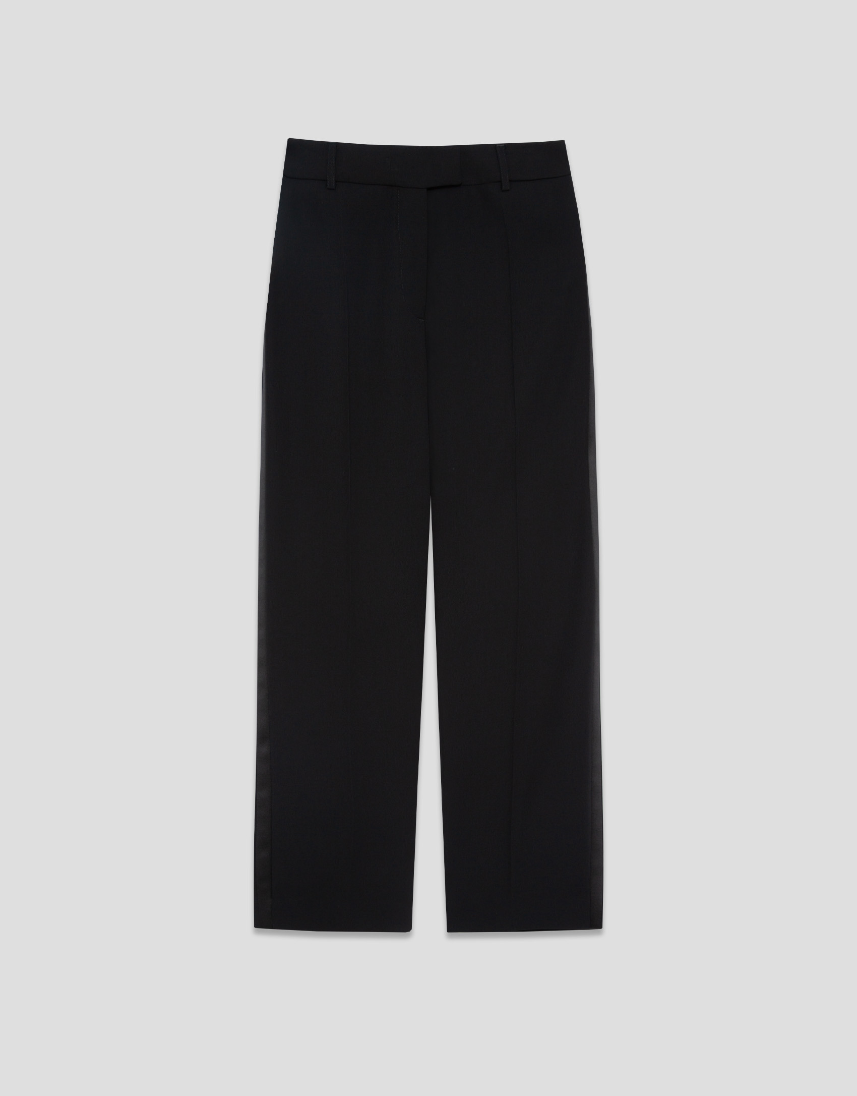 Pantalón recto crepé negro con perfil lateral | Roberto Verino