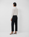 Pantalón recto crepé negro con perfil lateral | Roberto Verino