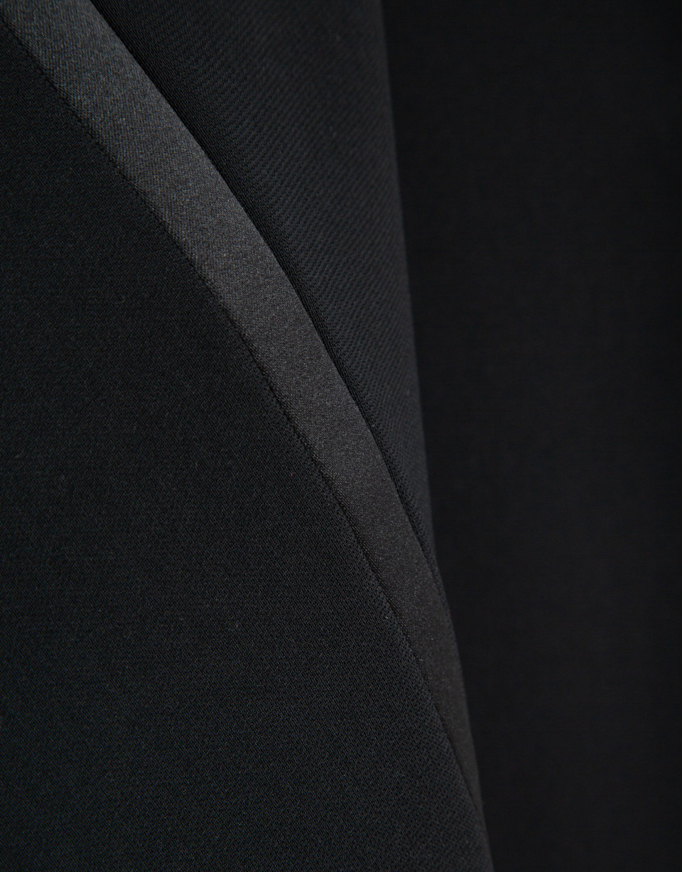 Pantalón recto crepé negro con perfil lateral | Roberto Verino