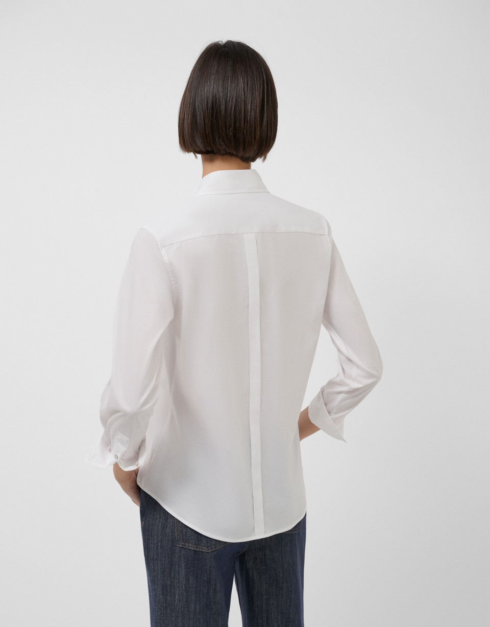 Camisa corte masculino blanca con logo bordado | Roberto Verino