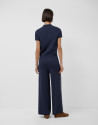 Navy blue knit pants with RV jacquard on the ... | Roberto Verino