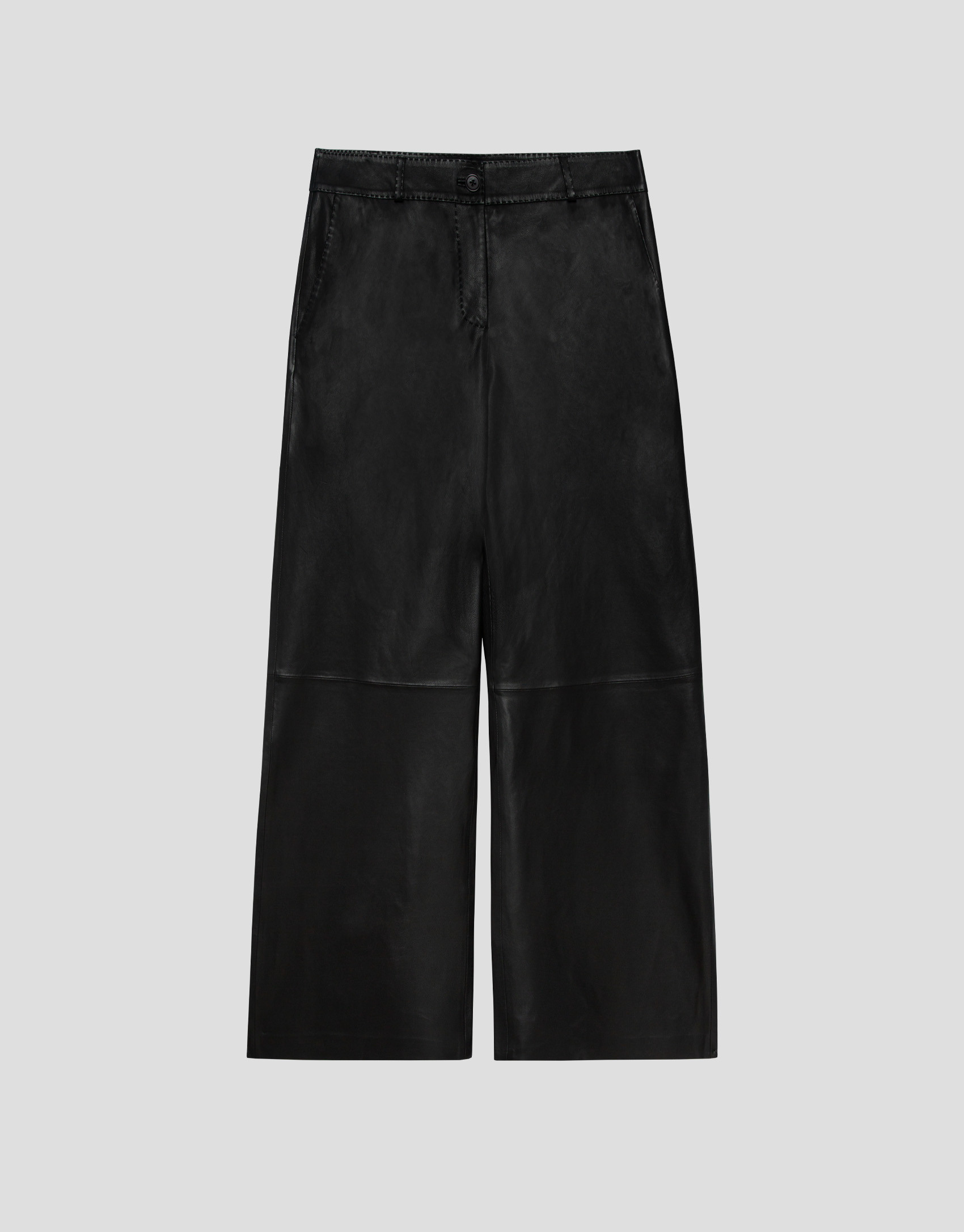 Pantalón recto napa negro - Mujer - OI2026 | Roberto Verino
